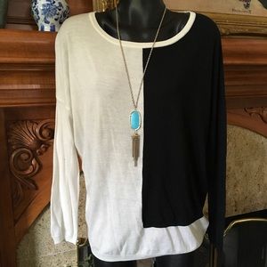 Splendid Colorblock Cashmere Blend Sweater